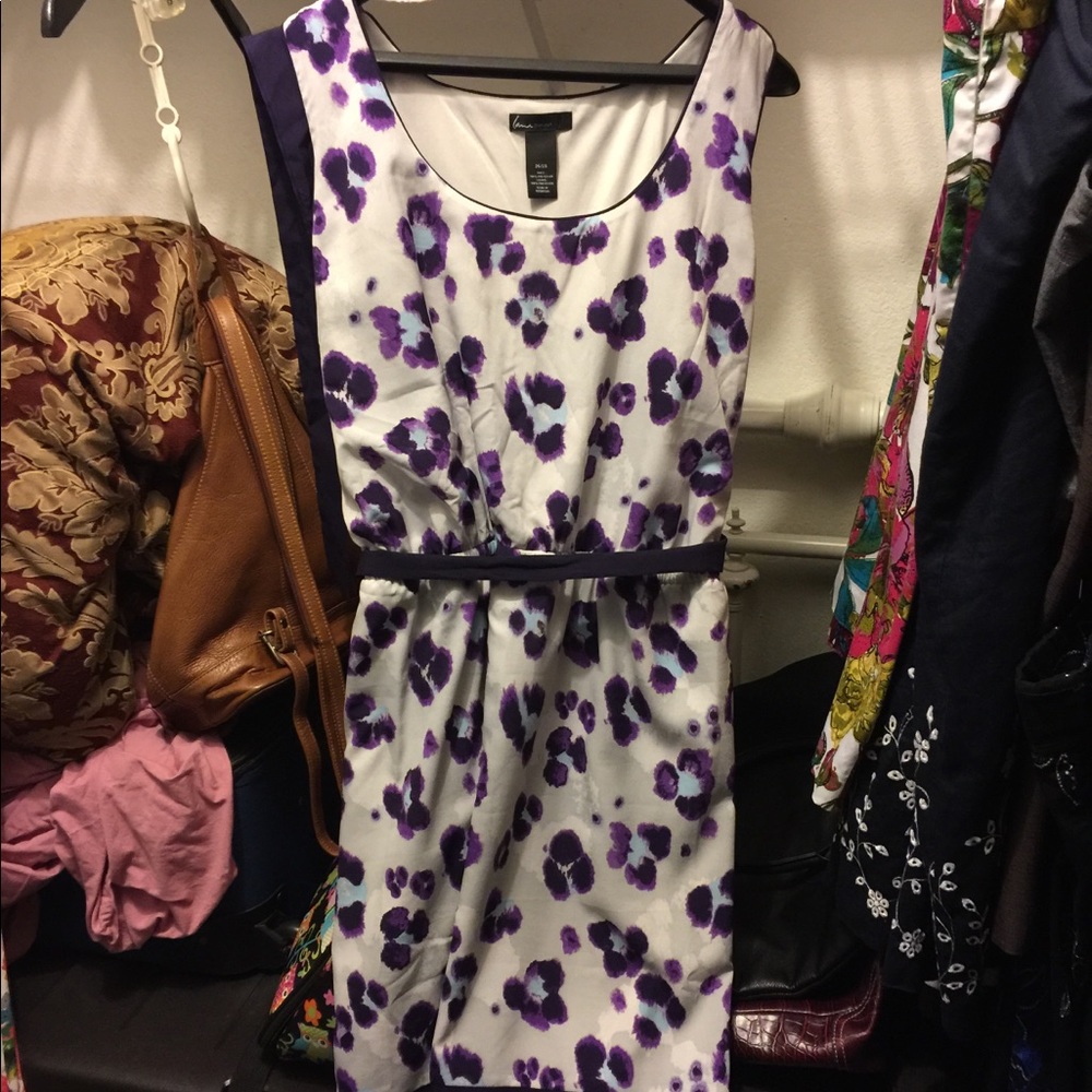 Purple & gray leopard print dress